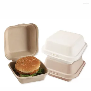 Подарочная упаковка 10/20 шт. одноразовая экологически чистая коробка для бенто для еды, приготовления еды, хранения обеда, фруктового салата, гамбургера, торта, сэндвича, упаковка