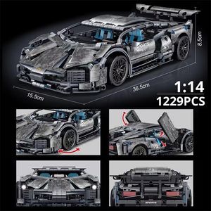 Diecast Model Toylinx 1 14 Byggstenar CAR MOC City Speed ​​Luxury Auto Racing Fordon med Super Racers Bricks Toys for Children Gift 231204