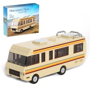 Diecast Model MOC Classic Movie Breaking Bad Car Building Blocks Kit White Pinkman Cooking Lab RV Vehicle Model Toys For Children Gifts 231204