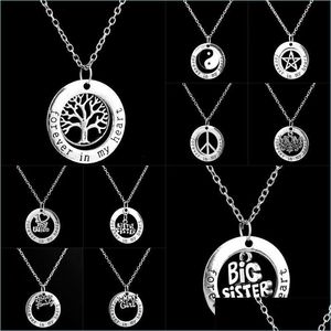 Pendant Necklaces Pretty Pendant Necklace Family Gift Elegant Heart And Circle Necklaces Letter In My For Christmas Drop Delivery Jewe Dhxqz