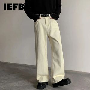 Mens Jeans IEFB Men Casual Straight Fashion Solid Color Baggy Denim Pants Simple Niche Design Male Daily Clothing Trend Autumn 9C2848 231204