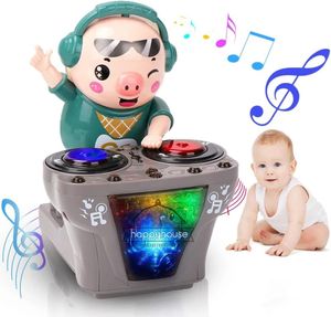 Tastaturen, Klavier, elektronische DJ-Lichtmusik, tanzendes Schweinchen-Spielzeug, Musikspielzeug, süßes Swing-Tanz-Schweinchen-Spielzeug mit Musik, LED-Lichtern, Musikspielzeug für Kinder 231204