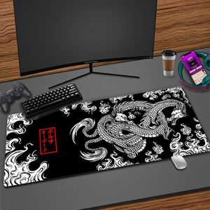 Mouse Pads Wrist Rests Large Game Pad Japanese Dragon Gaming Accessories HD Print Office Computer Keyboard Mousepad XXL PC Gamer Laptop Desk Mat 231204