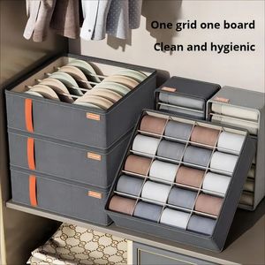 Caixas de armazenamento caixas 1pc cinza escuro caixa de roupa interior meias gaveta divisão multifuncional guarda-roupa doméstico classificação 231205