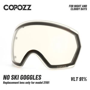 Kayak Goggles Copozz Yedek Kayak Goggles lens Model 21101 Anti-FOG UV400 Küresel Kayak Gözlükleri Kar Gözlük Gözü Lens Lens Sadece 231205