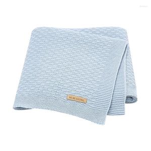 Blankets Baby Knitted Born Netural Cotton Month Swaddle Wrap Sleep Sack For Stroller 90 70cm Children Quilts Covers Play Mats