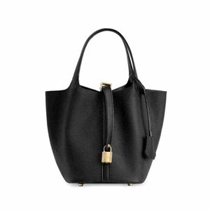 Designer picotin lås väska ny sommar nisch design av hög kvalitet kvinnors väska 2023 läder grönsak korg handväska rnuk