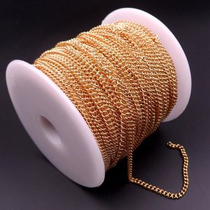 GNAYY 10Meter Lot in bulk Jewelry Findings Gold Cowboy Link Chain Stainless steel DIY jewlery Marking Chain 1 6mm 2 2mm wide women247i