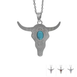 Fashion buffalo Head bead Silver Color Bull Cattle Charm Bead Longhorn Resin Horn Cattle Pendant for Jewelry carnelian y75232J