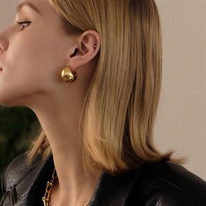 Hoop & Huggie Chunky Gold Earrings Small Thick Hoops Stainless Steel Daily Basic Hollow Tube Jewelry For Women GirlsHoop263R