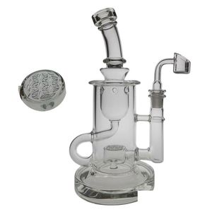 Аксессуары Saml Klein Bong Кальяны Sol Dab Rig Переработчик стекла Курительная цветочная водопроводная труба Seed Of Life Размер соединения 14,4 мм Толщина основания Dro Dhl9W