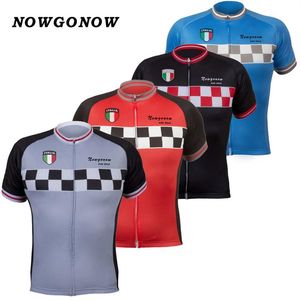 Män 2018 Cycling Jersey Italy Italian Team Gray Black Red Blue Clothing Cykel Wear Racing Riding Mtb Road Sportwear Tops National 4189H