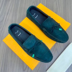 5Modell män skor svartblå designer loafers glider på manliga skor