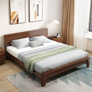 Solid wood modern minimalist master bedroom furniture double bed Purchase Contact Us