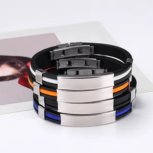 Bangle Fashion Jewelry Trendy Metal Bracelets Weave Bracelet Men Energy Stainless Steel Color Contrast