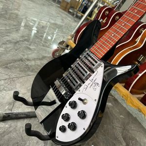 Johnlennon 325 طول المقياس القصير 527mm 6 سلسلة أسود كهربائي كبير الغيتار Bigs Tremolo Gloss Paint Fingerboard 5 درجة زاوية Headstock