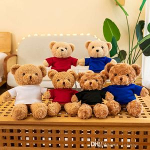 30cm Kids Gifts Cute Hoodie Teddy Bear Plush Dolls Toys Stuffed Soft Cartoon Animal Bear Plush Toy Doll With T-shirt