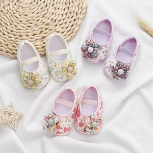 İlk Yürüyüşçüler Çiçek Bebek Prenses Ayakkabıları 0-1 Yaşınca Doğum 3-7-9 Yumuşak Sollu Toddler İlkbahar Yaz ve Sonbahar