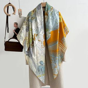 Lenços de seda xales femininos de outono e inverno combinados com quadrados de amoreira para uma sensação luxuosa