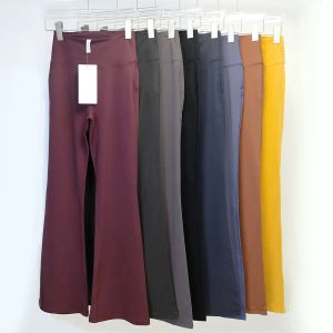 Align LU-07 Pantaloni da yoga da donna Tinta unita Nudo Sport Modellatura Vita stretta Svasato Fitness Allentato Jogging Abbigliamento sportivo Donna Nove punti Svasato Pa