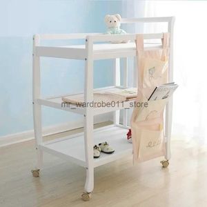 Baby Cribs Multi-Functional Baby Crib Changing Table Solid Wood Portable Diaper Station Shower Rack With Mattress Q231205