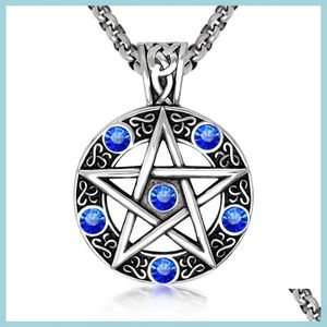 قلادة قلادة قلادة خارقة للطبيعة Pentagram Pentacle النجمة الخمسة نقاط Wicca Pagan Dean Winchester Pendant خمر المجوهر