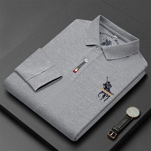 Men's Polos Spring and Autumn Men's Long Sleeve Polo Shirt Fashion Casual Classic Embroidery Turn-down Collar Breathable Men Clothing 231205