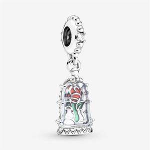 100% 925 Sterling Silver Enchanted Rose Dangle Charm Fit Original European Charms 브레이슬릿 패션 여성 결혼 약혼 Jewelr2011