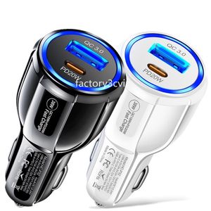 Dual Ports USB C PD Car Charger Fast Quick Charging 38W 36W 20W 12W Vehicle Chargers Power adapter For Iphone 12 13 14 15 Samsung xiami Huawei F1 With Box