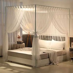 CRIB NETTING Simple 4 Corners Post Curtain Bedopy Bed Frame Canopies Net sovrum Dekoration Tillbehör Myggnät Q231205