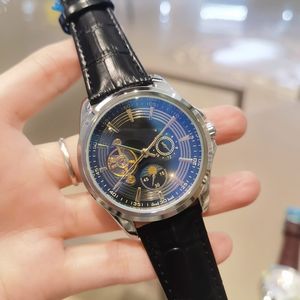 الفاخرة الذهبية رجال الساعات القمر مرحلة أعلى العلامة التجارية Men Men Mechanical Automatic Watch Leather Strap 42mm مقاوم للماء ساعات المعصم