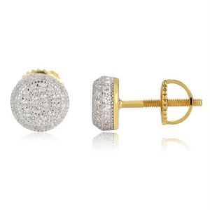 925 Sterling Silver Earrings Mens Hip Hop Jewelry Iced Out Diamond Stud Earrings Style Fashion Elings Gold Silver Women Accessori285e