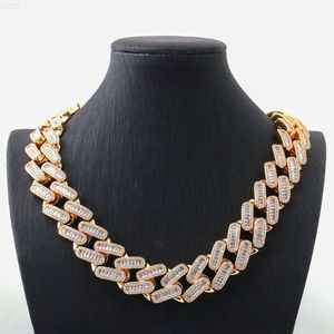 Leichter Schmuck, Provence-Schmuck, kubanische Kette, trendiger Stil, Hip Hop, Baguette-Diamantkette, Moissanit mit Anhänger