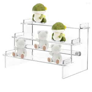 Caixas de armazenamento Figura Display Rack Fácil de montar Brinquedo acrílico versátil Organizar desktop doméstico com para alimentos