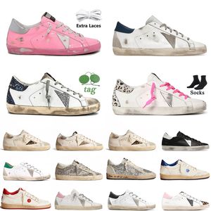 2024 OG Original Golden Sneakers Designer Shoes Fashion Woman Mens DOold dirty Suede Leather Pink Black Grey Low Tops Platform Trainers Sneakers Big size 46