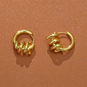 French Niche Design Stud Temperament Spring Spiral Knot Earrings Advanced Indifference Ins Fashion All-Match Gift Jewelry Accessor298e