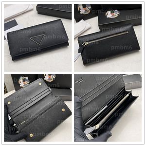 Triangles Long Wallets Women Designer Wallet Coin Purse Card Holder P Letter Woman Classic Fashion Purses Black Cardholder Top Quality Card Holder Original Box gift
