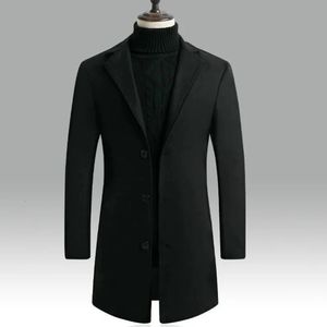 Misturas de lã masculina jaqueta de inverno mistura outono blusão trench coat masculino cor sólida plus size m5xl abrigo hombre 231205