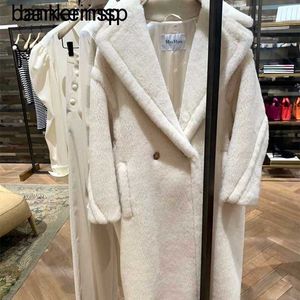 Luxury Coat Alpaca Wool Coat Maxmaras Samma material Maxmara/Maxmara Bear 23 Autumn/Winter New Fleecesj8a