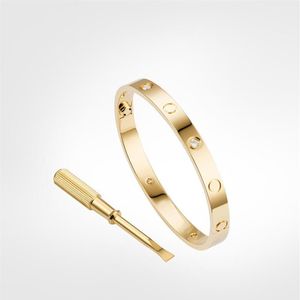 15-21 4CZ Titanium Steel Screw Bracelets MOVE BRACELET Bangle Women Men Gold Silver Rose Nail Jewelry For Lover with box set296Q