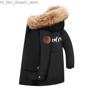 Casaco de inverno novo jaqueta de inverno para meninos à prova d'água casaco com capuz crianças roupas de exterior adolescentes 4-14 anos roupas crianças parka snowsuit q231205