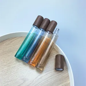 10 ml Glas-Parfümflaschen aus bernsteinfarbenem Glas, leere Rollflaschen für ätherische Öle, nachfüllbare Rollperlen-Parfümflasche