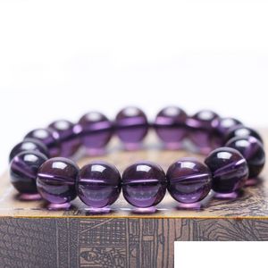 Charme pulseiras frisadas estiramento 8mm grânulos jóias carnelian ametista pulseira redonda roxo cura cristal gota entrega dh8ju