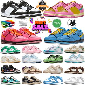2024 New Panda Low Casual Shoes Blossom Bubbles Buttercup Triple Pink Unlock Your Space If Lost Stadium Green Grey White UNC Lows Sports Men Women Trainers Sneakers