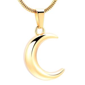 Cremation Jewely Moon Locket Ashes Holder Cremation Keepsake Unisex Pendant Urn Necklace221V