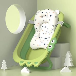 Badkarplatser Babybadkar med padfödd fällbar tecknad sittande badkar söt spädbarnssäkerhetsbad baby badstol med dräneringshål 231204