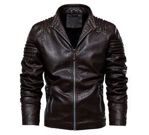 Herren-Oberbekleidung, Mäntel, Leder, Kunstleder, Herbst- und Winter-Lederjacke, europäische und amerikanische Mode-Lederjacke, übergroße Herren-Lederjacke außen