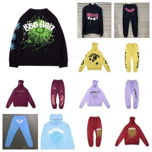 Erkek Hoodies Sweatshirts Red SP5der 555555 Tasarımcı Dış Giyim Takipleri Melek Numarası Puff Baskısı Baskı Grafik Örümcek Ağları 2xl