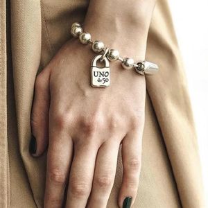 Bangle Metal överdrivna armband guldlås hänge pärlor mode trend smycken tillbehör för kvinnors bangle348q