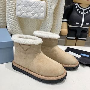 Projektantki buty śniegowe platforma butów klasyczne slajdowe slajdy zimowe wełna ciepłe botki futrzane owce skóra klasyczna litera